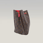 Louis Vuitton NéoNoé MM Monogram in Tela Cerata Marrone con Dettagli Rossi
