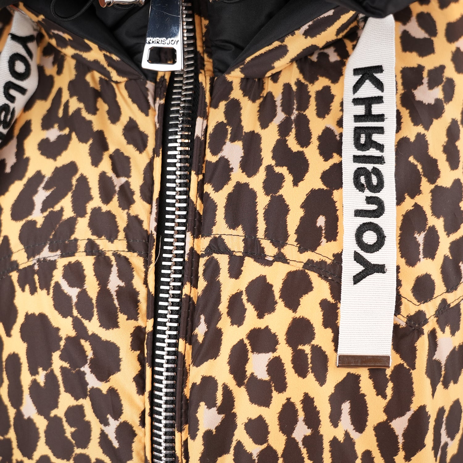 Khrisjoy Piumino Donna Leopardato Taglia S Oversize con Cappuccio Giacca Animalier Made in Italy