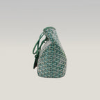 Goyard Saint Louis Tote Bag Verde in Tela Goyardine con Finiture in Pelle e Pochette Coordinata
