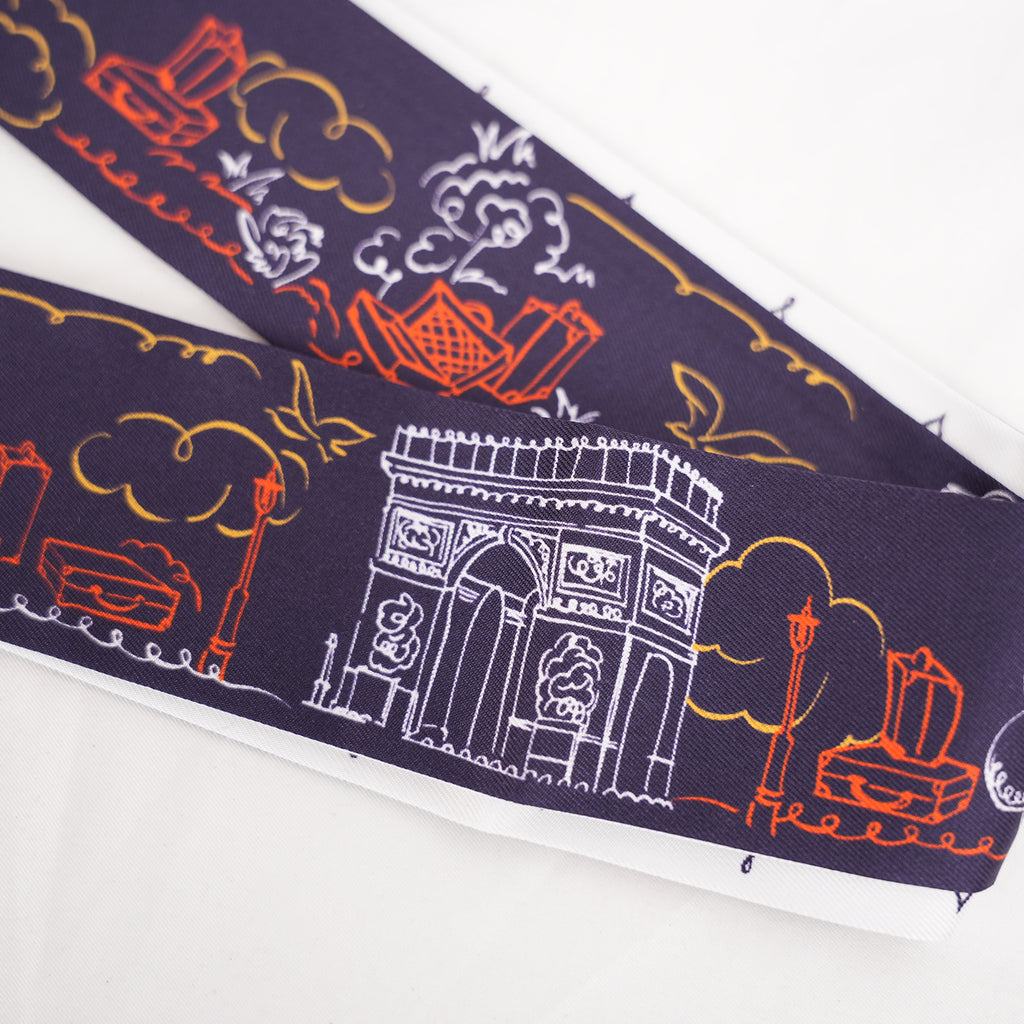 Louis Vuitton Sweet Escape BB Silk Bandeau Scarf Navy Monogram