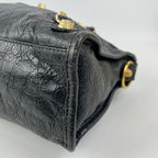 Borsa Balenciaga Classic Motorcycle Nera in Pelle con Hardware Dorato – 30 cm