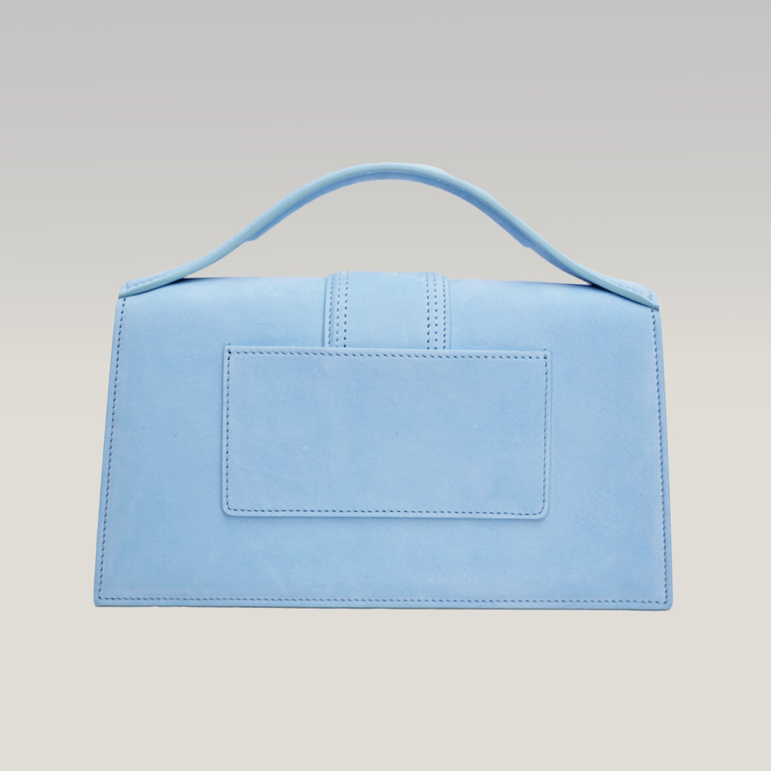 Jacquemus Le Grand Bambino Azzurro in Pelle con Manico