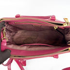 Prada Galleria Borsa a Mano in Pelle Saffiano Fucsia con Tracolla