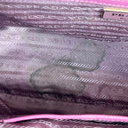 Prada Galleria Borsa a Mano in Pelle Saffiano Fucsia con Tracolla