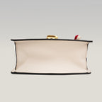 Gucci Sylvie Mini white leather bag with Web ribbon and gold chain