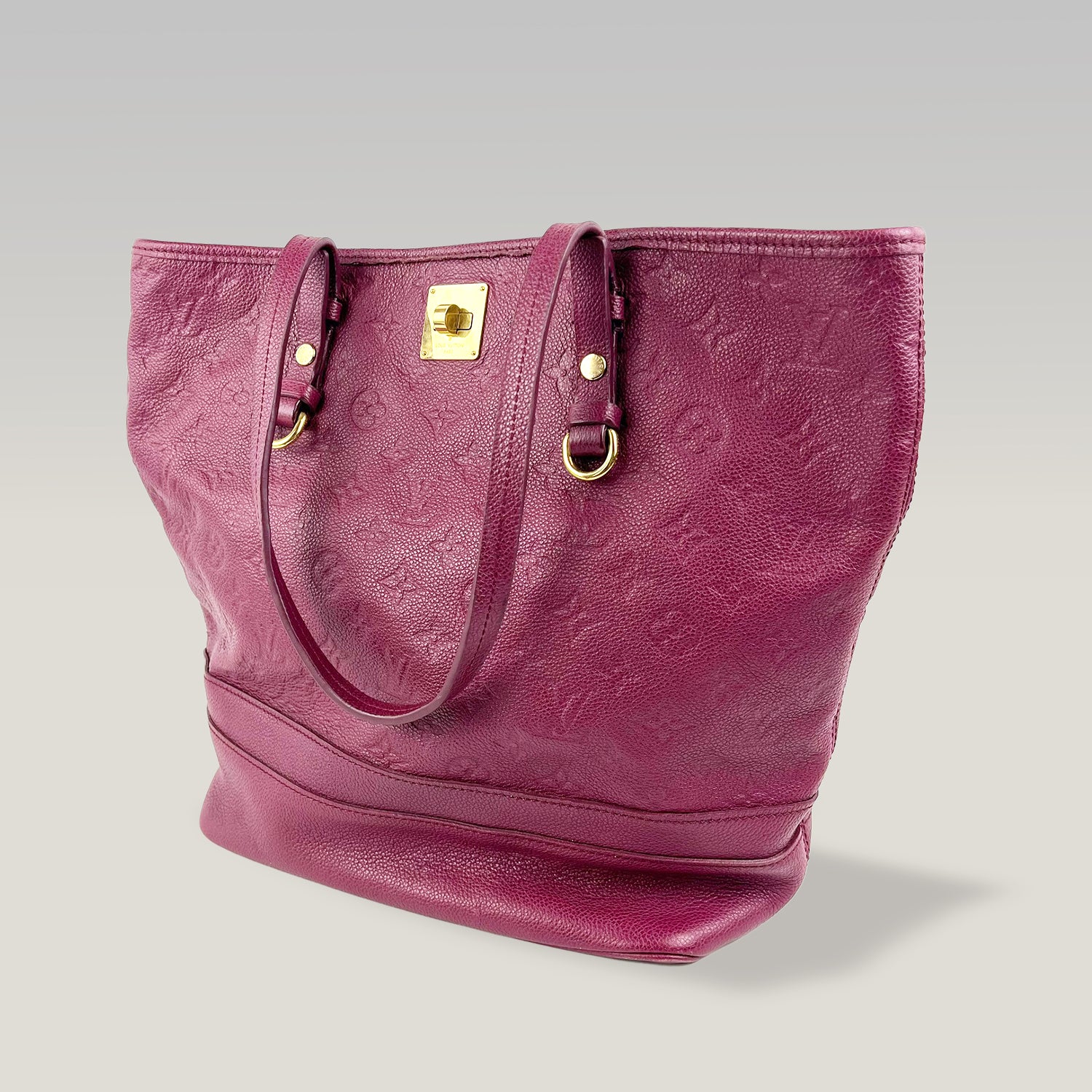Louis Vuitton Borsa a Mano in Pelle Monogram Empreinte Bordeaux Tote
