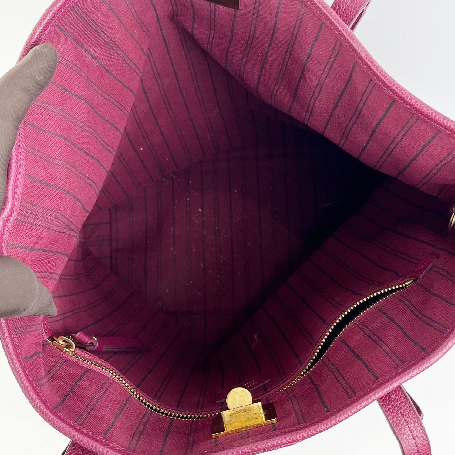 Louis Vuitton Borsa a Mano in Pelle Monogram Empreinte Bordeaux Tote