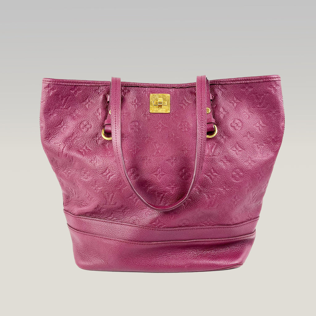 Louis Vuitton Borsa a Mano in Pelle Monogram Empreinte Bordeaux Tote