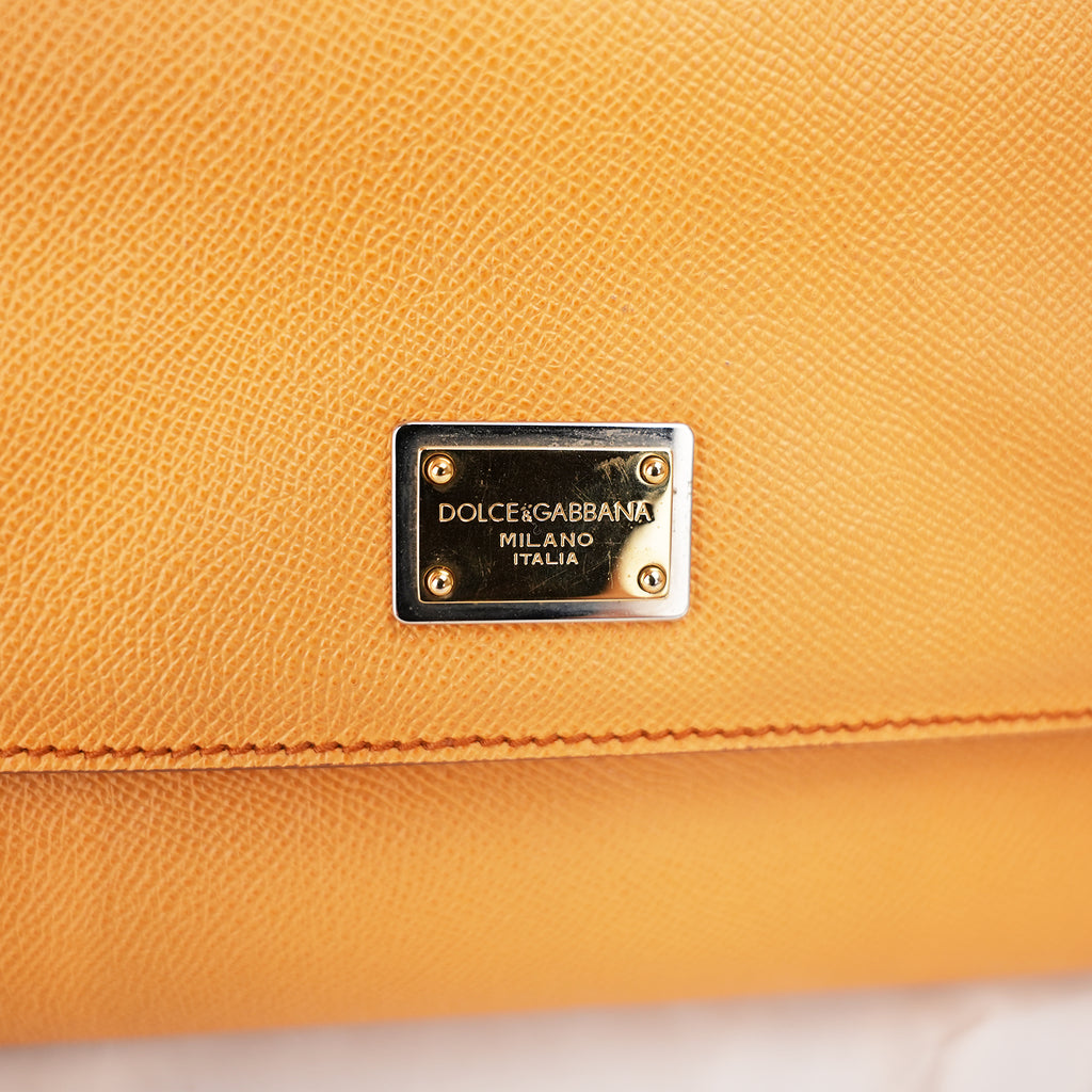 Dolce & Gabbana Sicily Medium in Pelle Dauphine Giallo Ocra