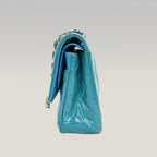 Chanel Classic Flap blu trapuntata con motivo a rombi