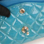 Chanel Classic Flap blu trapuntata con motivo a rombi