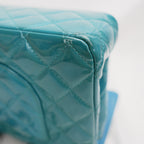 Chanel Classic Flap blu trapuntata con motivo a rombi