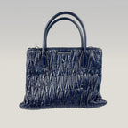 Miu Miu Borsa a Mano in Pelle Matelassé Blu con Tracolla