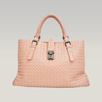 Bottega Veneta Roma in pelle intrecciata rosa