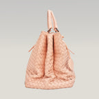 Bottega Veneta Roma in pelle intrecciata rosa