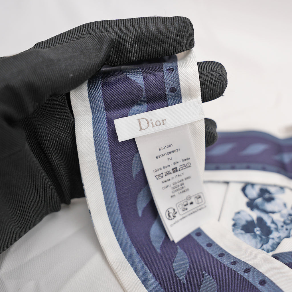 Dior Twilly in Seta Fantasia Floreale Blu