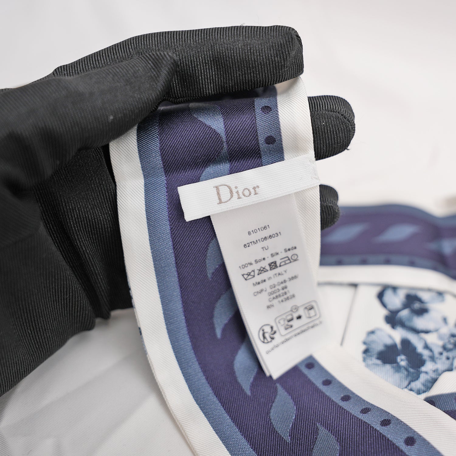 Dior Twilly in Seta Fantasia Floreale Blu