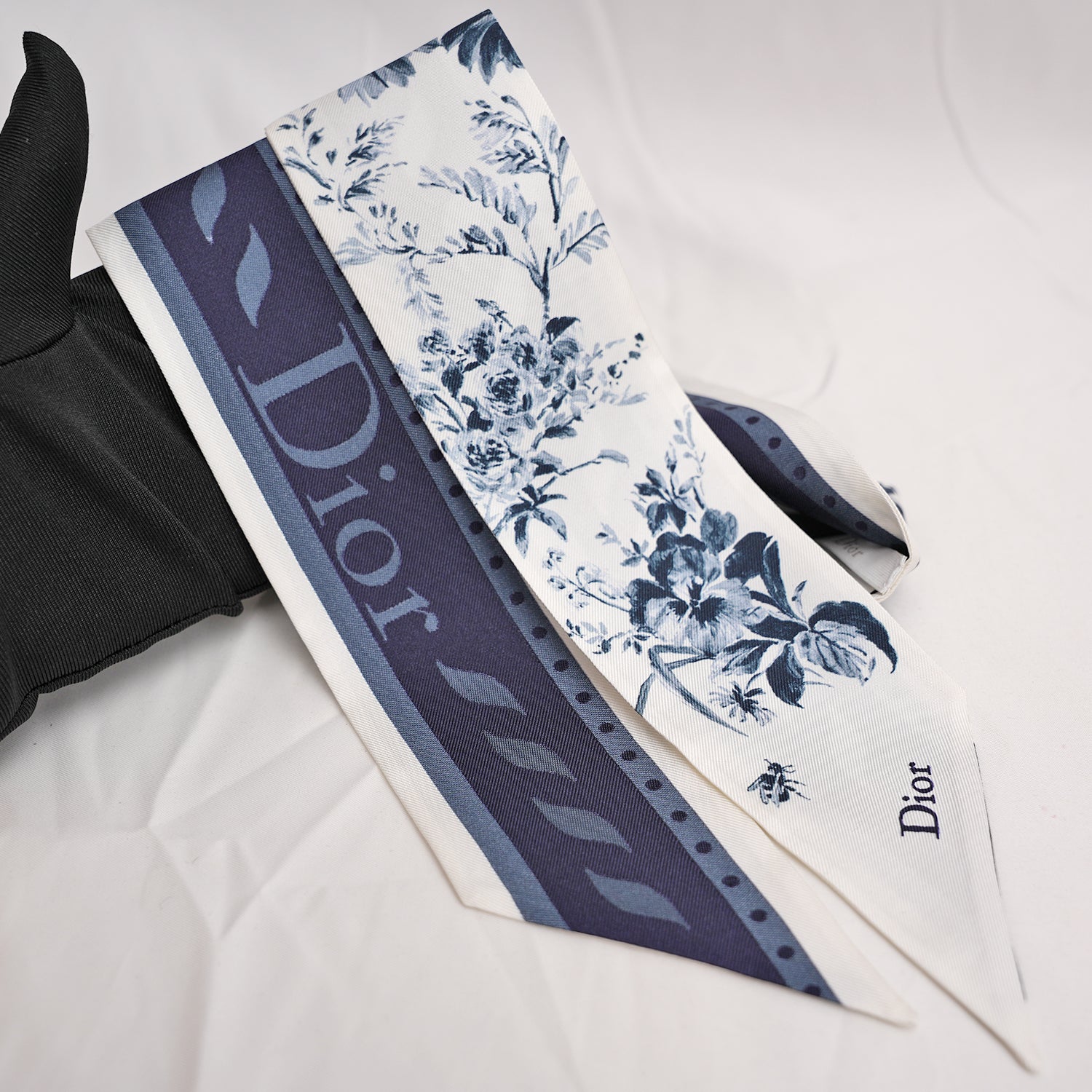 Dior Twilly in Seta Fantasia Floreale Blu