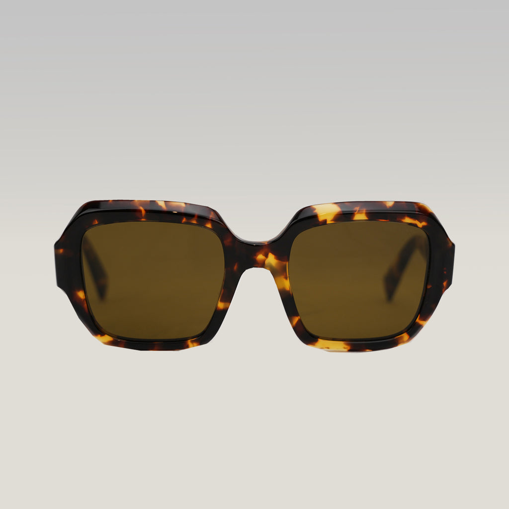 Prada occhiali da sole effetto tartarugato con logo laterale