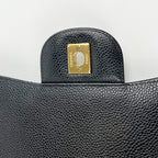 Chanel Classic Flap Bag Jumbo 30 in Pelle di Agnello Nera con Catena Dorata
