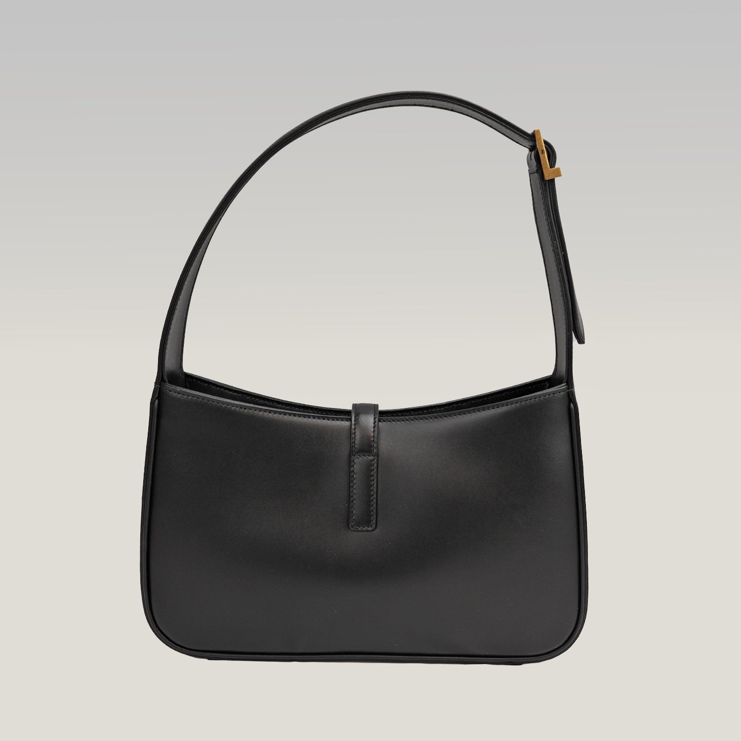 Saint Laurent Le 5 à 7 borsa a spalla nera in pelle liscia con logo YSL dorato