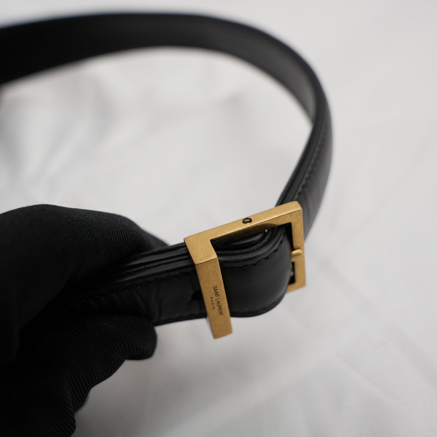 Saint Laurent Le 5 à 7 borsa a spalla nera in pelle liscia con logo YSL dorato