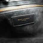 Saint Laurent Le 5 à 7 borsa a spalla nera in pelle liscia con logo YSL dorato