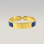 Hermès Bracciale Clic H in Ceramica Blu e Metallo Dorato
