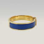 Hermès Bracciale Clic H in Ceramica Blu e Metallo Dorato
