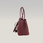 Balenciaga Bel Air Borsa Media in Pelle Bordeaux con Hardware Dorato