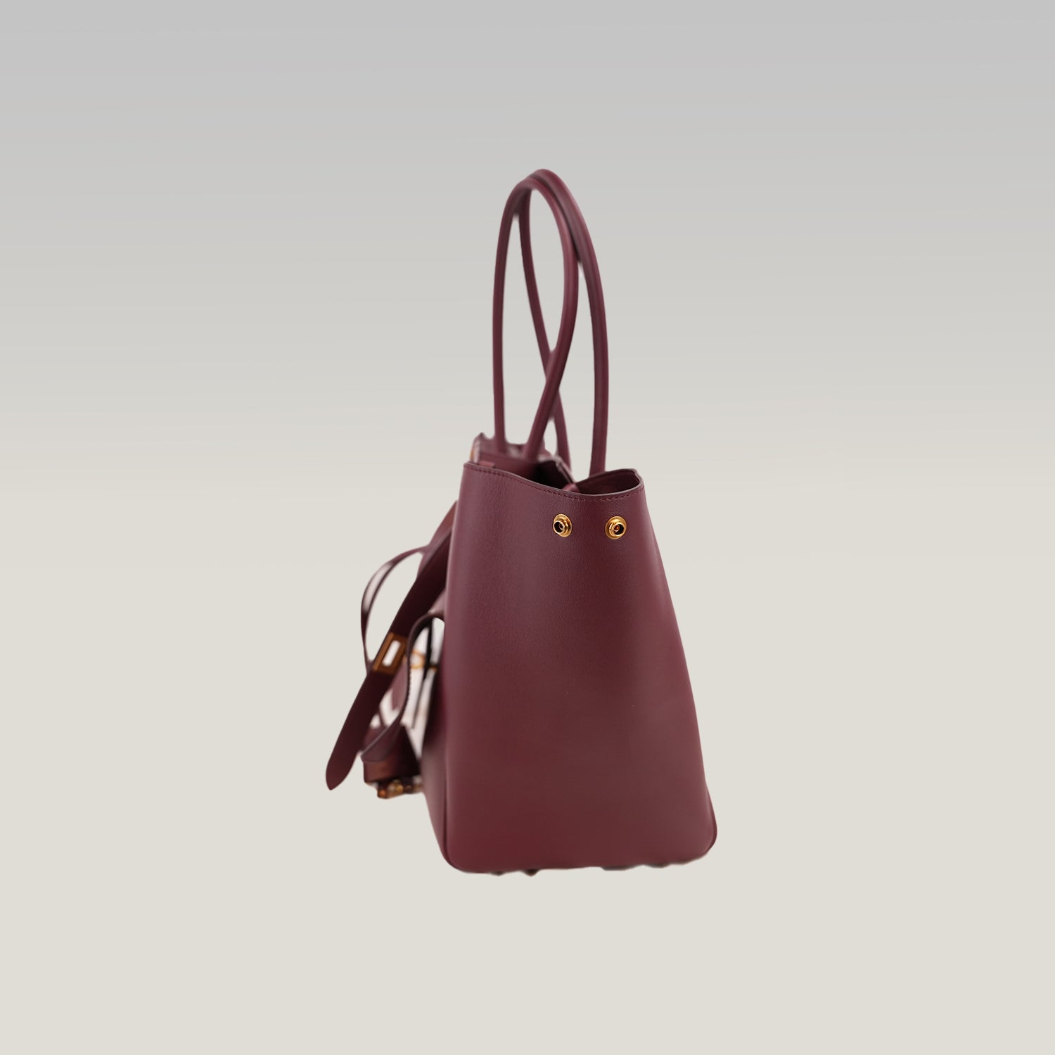Balenciaga Bel Air Borsa Media in Pelle Bordeaux con Hardware Dorato