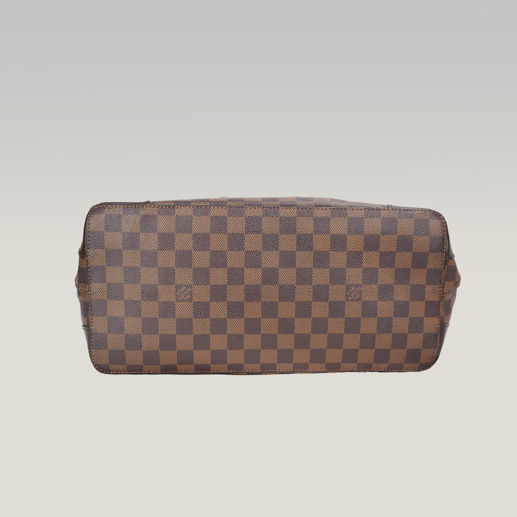 Louis Vuitton Hampstead GM Damier Ebene in Tela Cerata Marrone