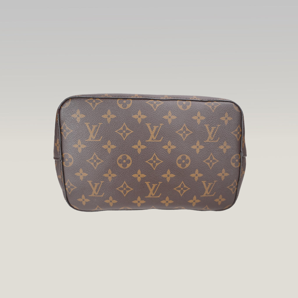 Louis Vuitton NéoNoé MM Monogram in Tela Cerata Marrone con Dettagli Rossi