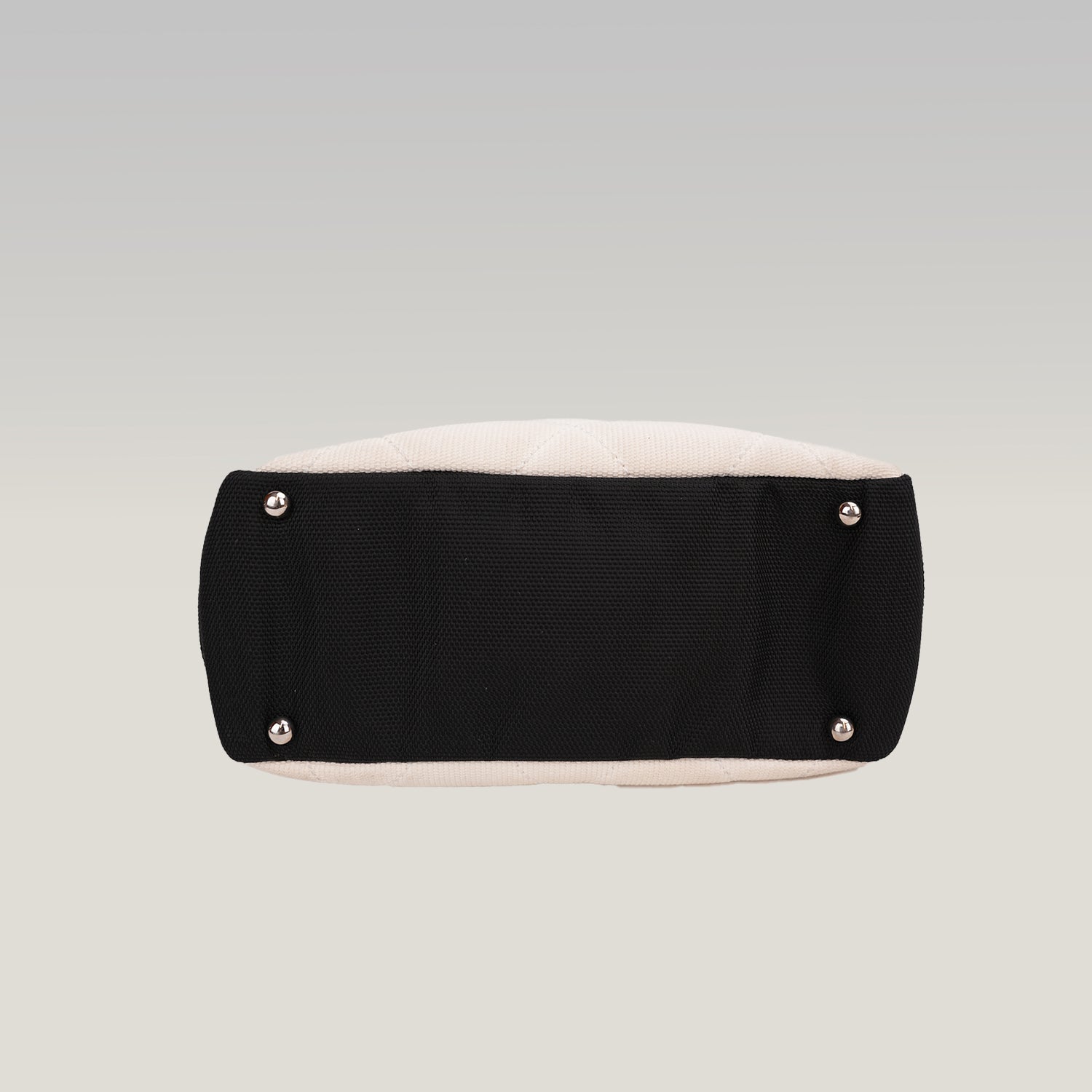 Chanel Paris Biarritz Small Tote White Black Canvas Shoulder Bag CC Medallion