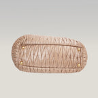 Miu Miu Matelassé Pink Beige Leather Small Handbag Gold Hardware Vintage Style