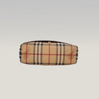 Burberry Vintage Nova Check Messenger Bag Beige Canvas & Brown Leather Crossbody Bag