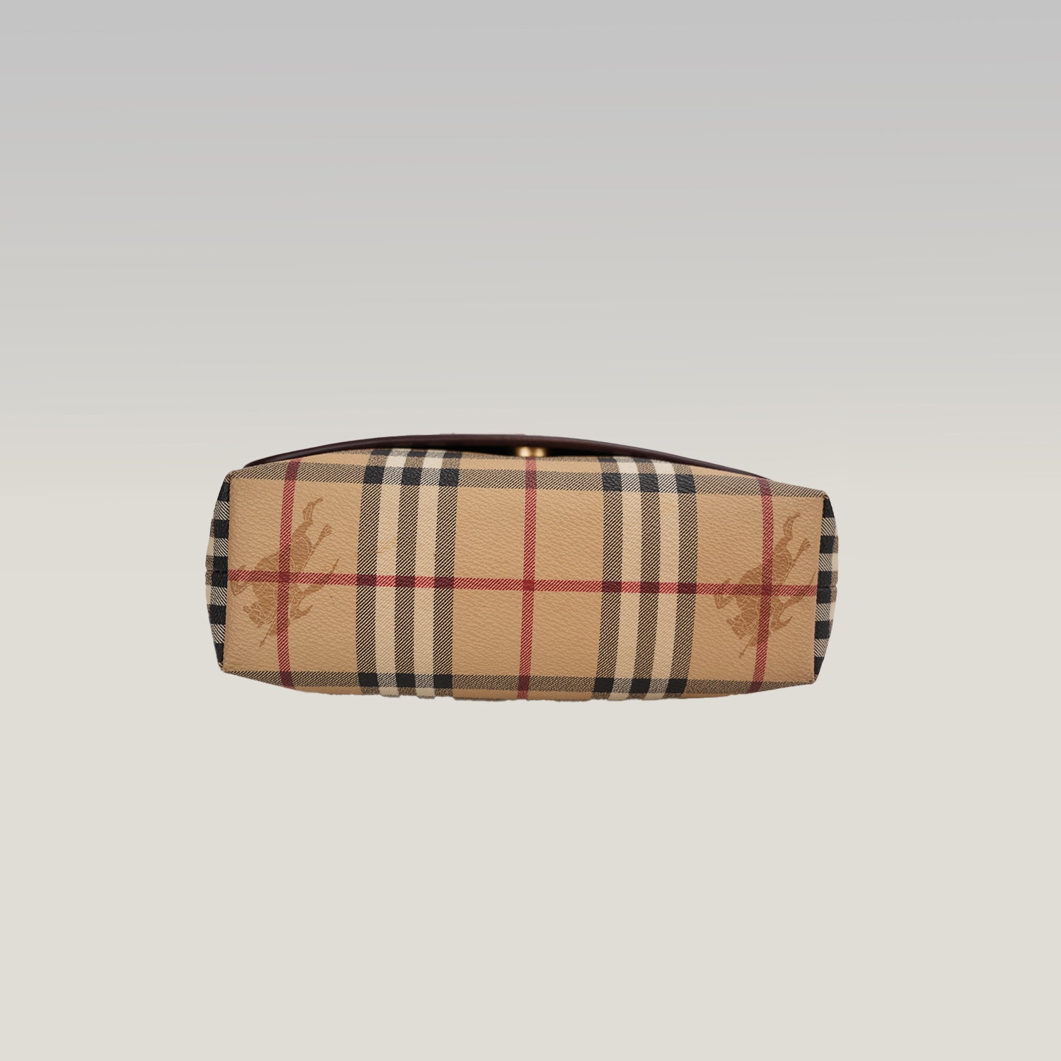 Burberry Vintage Nova Check Messenger Bag Beige Canvas & Brown Leather Crossbody Bag