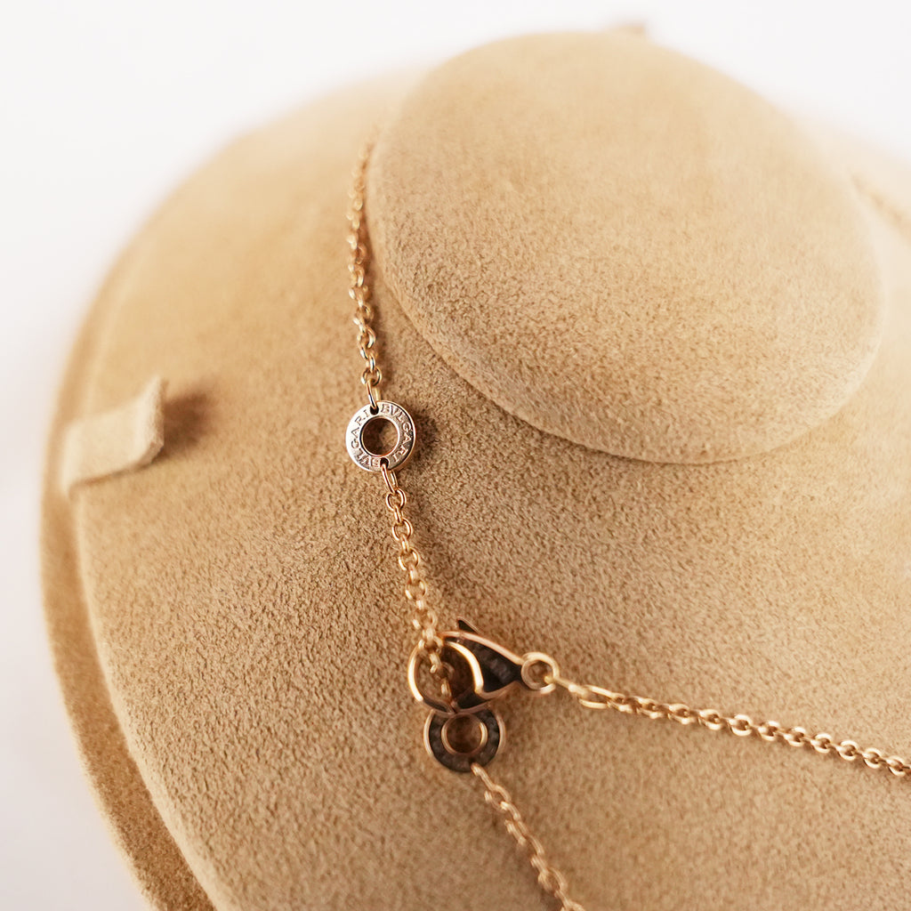 Bvlgari B.zero1 Collana con Pendente in Oro Rosa 18K e Ceramica Nera