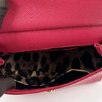 Borsa Dolce & Gabbana Sicily Mini Rossa in Pelle Dauphine con Dettagli Dorati – 20 cm