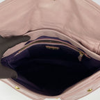 Miu Miu Coffer 40 Borsa a Tracolla in Pelle Matelassé Rosa Cipria con Metallo Dorato