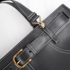 Christian Dior Vintage Tote Orizzontale in Pelle Nera con Cintura