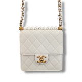 Chanel Pearl Accent Quilted Calfskin Shoulder Bag
