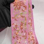 Gucci Pink Floral Silk Twilly Bag Scarf 