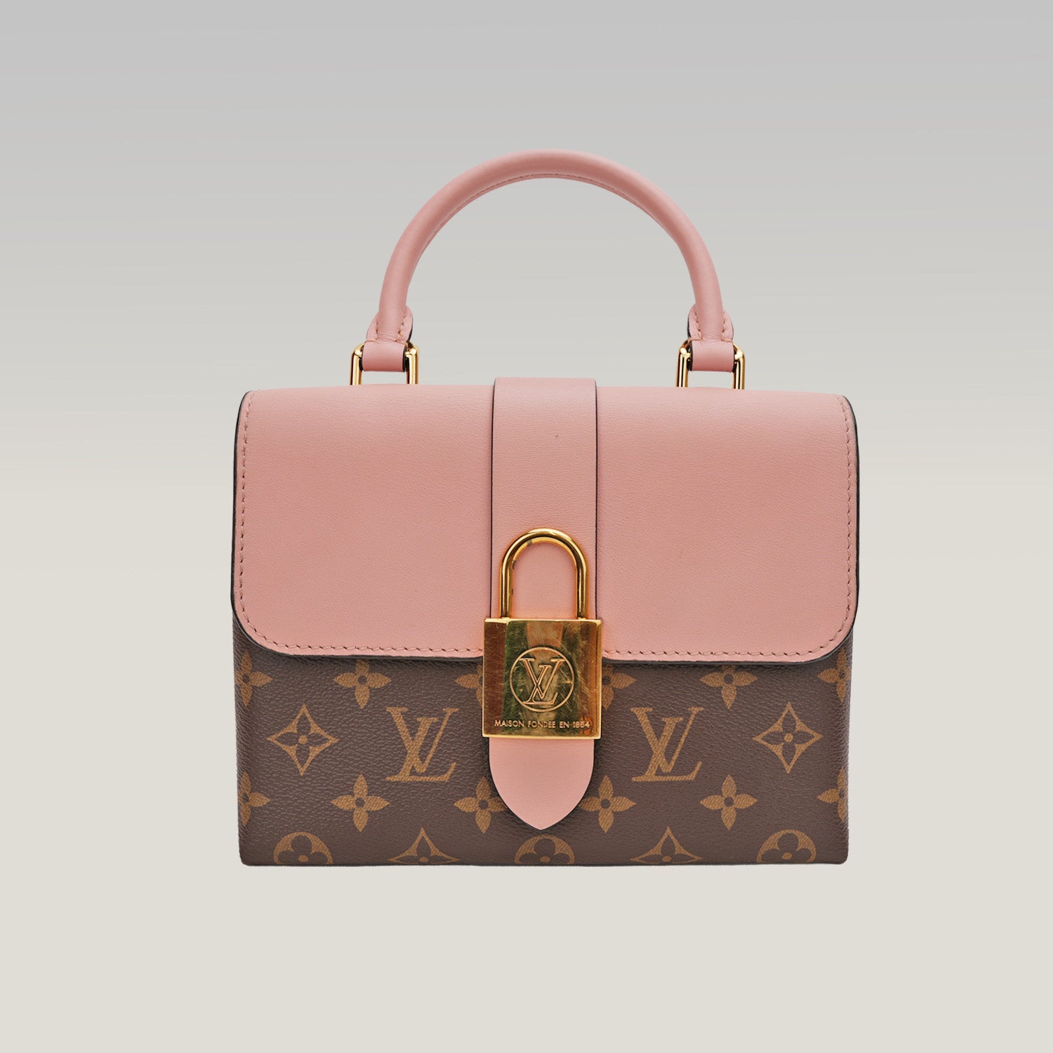 Louis Vuitton Locky BB – borsa a mano Monogram marrone in tela spalmata e pelle con chiusura a lucchetto