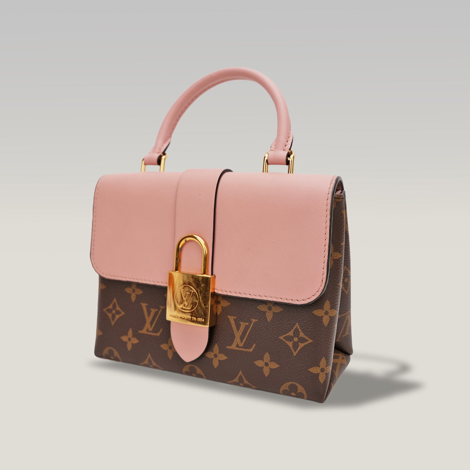 Louis Vuitton Locky BB – borsa a mano Monogram marrone in tela spalmata e pelle con chiusura a lucchetto