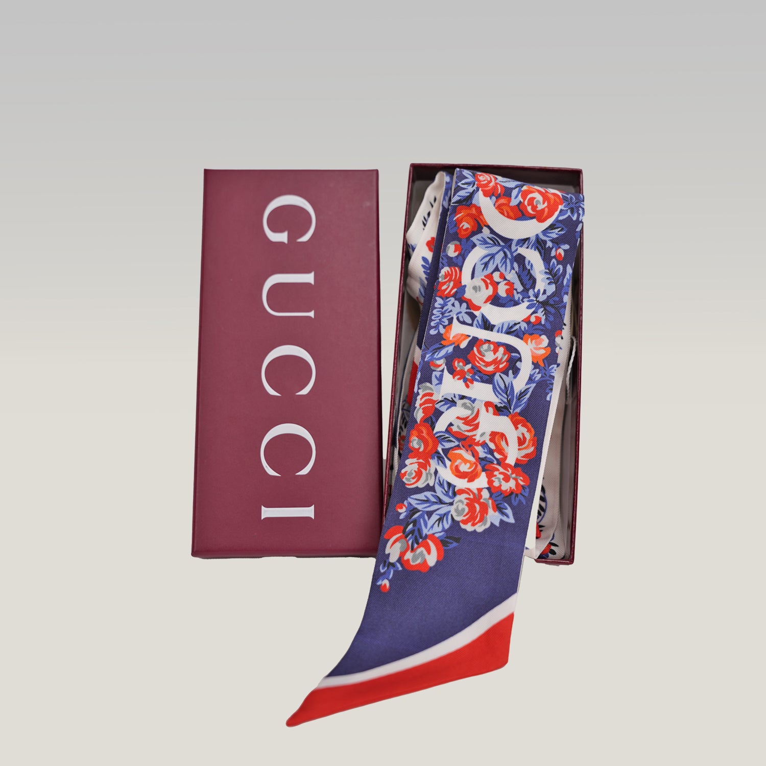 Gucci Floral Silk Twilly – Thin Bag Scarf 