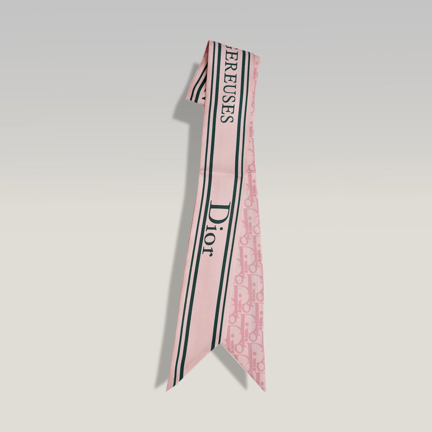 Dior Twilly in Seta Rosa con Logo Dior