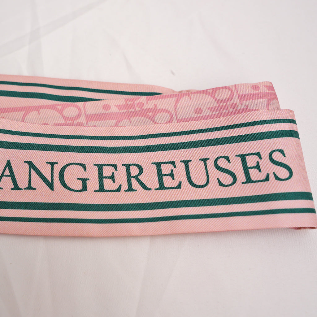 Dior Twilly in Seta Rosa con Logo Dior