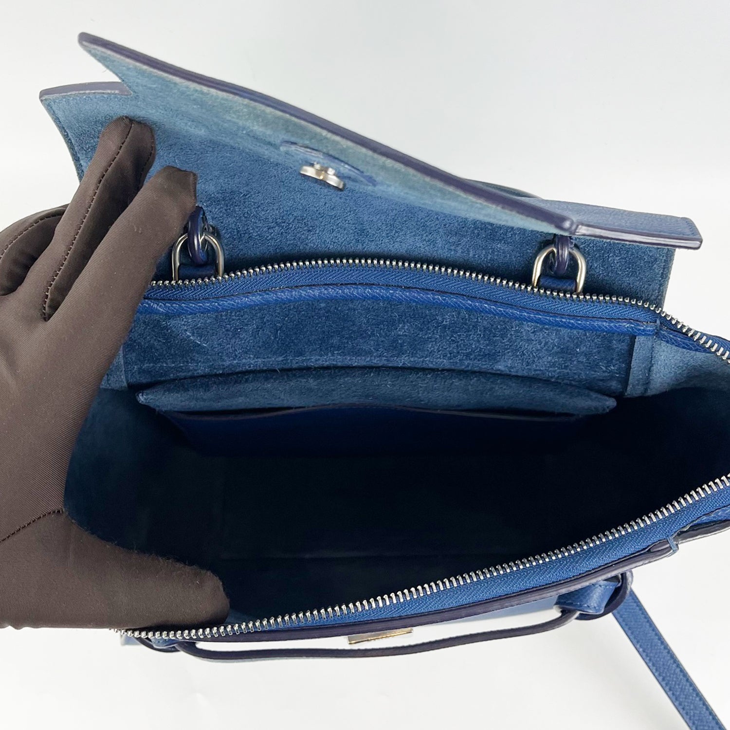 Celine Belt Bag in Pelle Blu Borsa a Mano con Tracolla