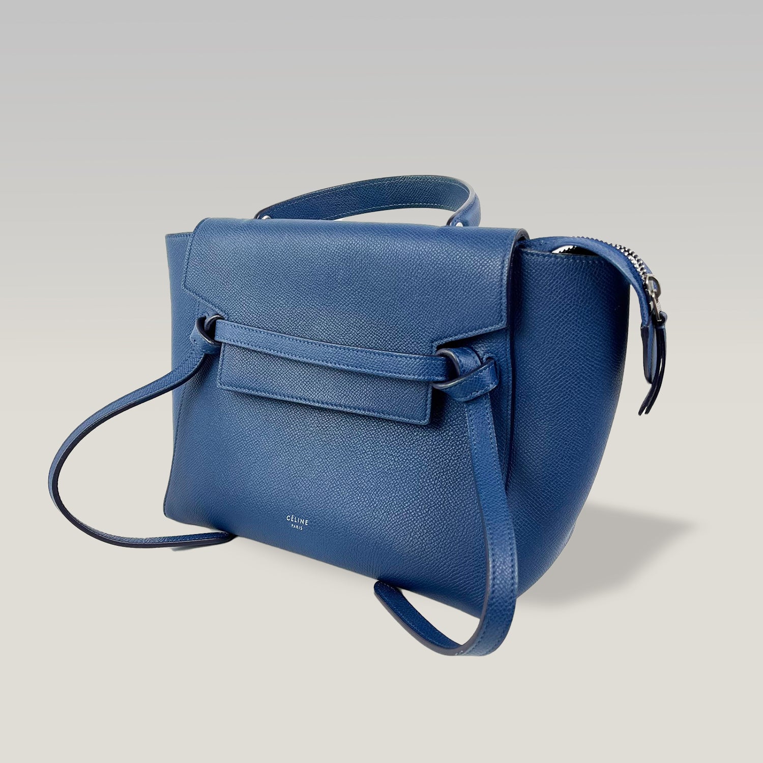 Celine Belt Bag in Pelle Blu Borsa a Mano con Tracolla